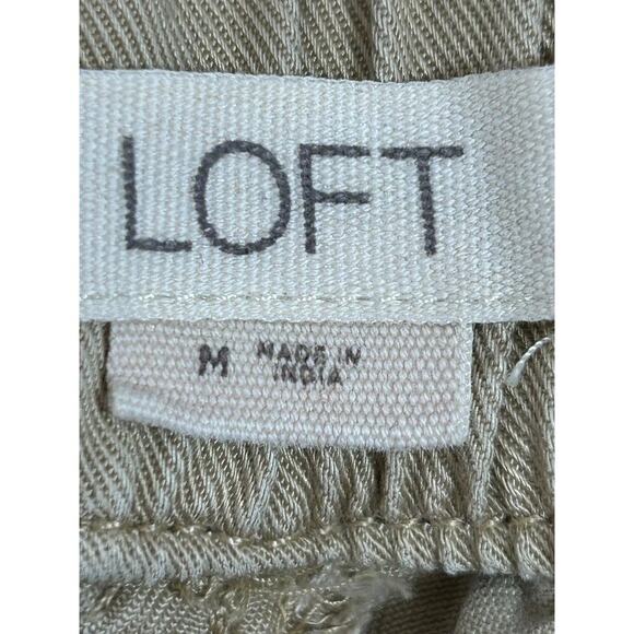 Loft Outlet Pants Womens Size Medium Beige Textured Jogger Woven Lyocell Tapered - Picture 5 of 10